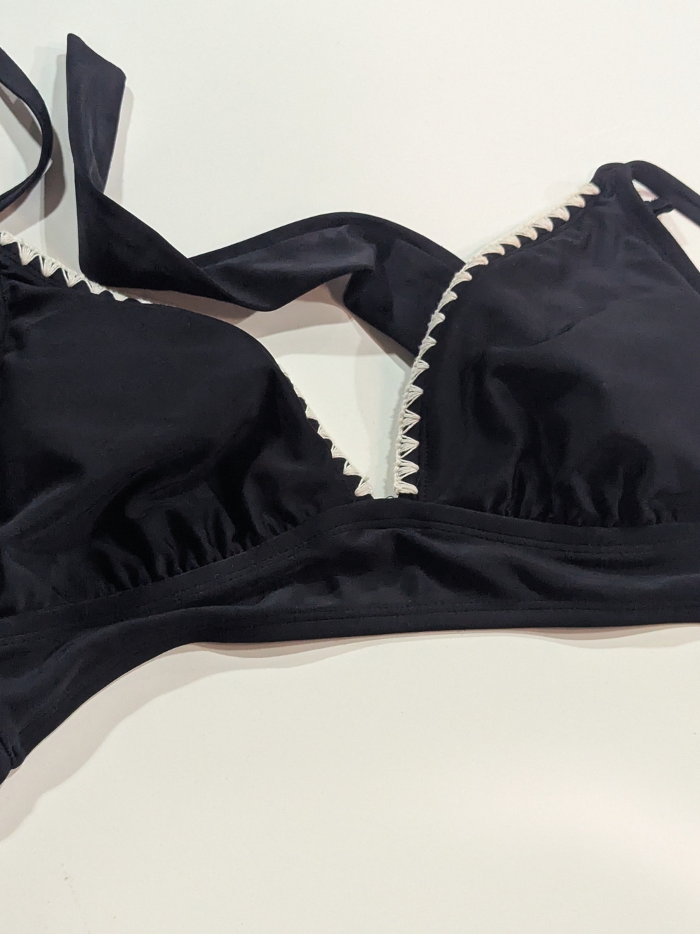 Kona Sol Black and White Triangle Bikini Top